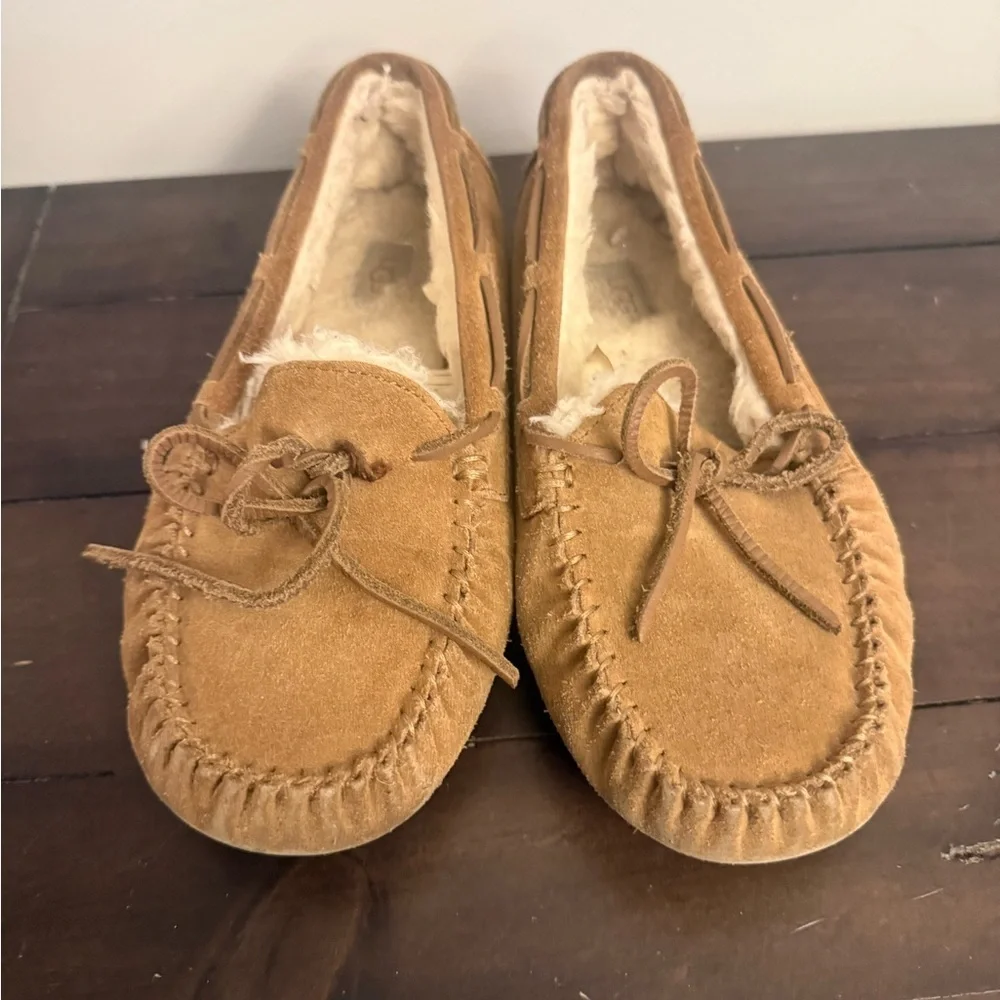 UGG Chestnut Suede Moccasin Slippers